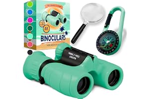 Kikare för barn - Perfekt present till pojkar och flickor - Hög förstoring 8X21 - Komplett set med förstoringsglas & kompass