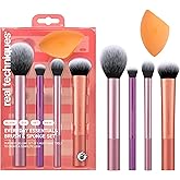 REAL TECHNIQUES Everyday Essentials makyaj fır&ccedil;ası, y&uuml;z i&ccedil;in komple set (y&uuml;z s&uuml;ngeri, y&uuml;z, ruj, ayarlama ve del&uuml;ks g&ouml;z farı f