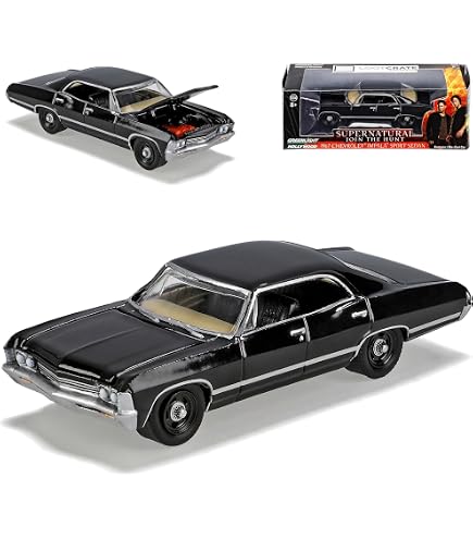 Coche En Miniatura Greenlight Collectibles 1967 Impala Sport Sedan - Escala 1:24, Color Tuxedo Black, Ideal Para Coleccionistas