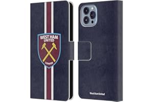 Head Case Designs Officially Licensed West Ham United FC Stripes Crest Leather Book Wallet Case Cover Compatible With Apple iPhone 14
