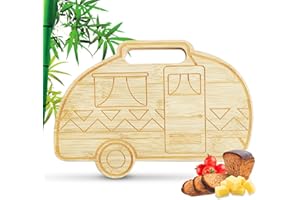 Domemit Cadeau pour Caravane, Planche à Découper en Bambou, Planches à pain, Idee Cadeau Noël Homme pour Camping Car, 26x18cm Idée de Cadeau pour Campeurs, Femmes, Emménagement, Saint-Valentin