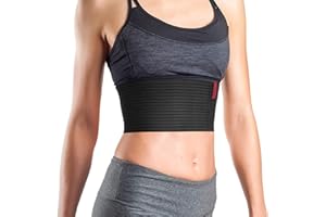 ORTONYX 6.25" Broken Rib Brace for Men and Women - Elastic Chest Wrap Compression Support Belt - Rehabilitation of Cracked, Fractured, Dislocated Ribs Post-Surgery Aid L/XXL Black / ACOX5226-BK-LXXL