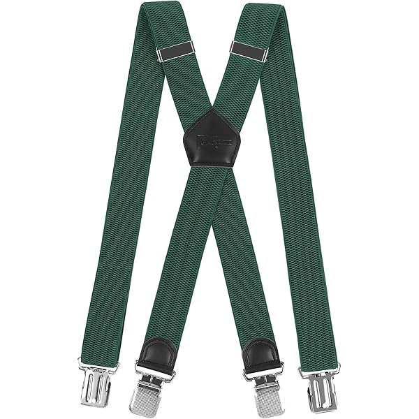 Gucass Bretels voor heren, X-vorm, 3,8 cm breed, extra sterk, elastisch, verstelbaar, met metalen antislipgesp, eenheidsmaat bretels voor heren en dames, lichtgrijs, Verstellbar von 76 cm bis 125 cm