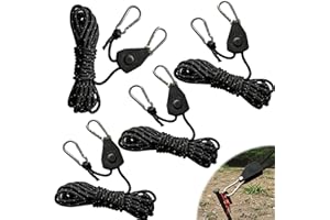 ASFRODE 4 Stück 4M Reflektierend Abspannseile Seil mit Seilspanner, Einstellbare Seil Ratsche Rope Seilratsche mit Haken, Paracordseil Abspannleine Zeltschnur mit Seilspanner für Camping Zelt Zeltplane