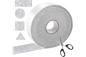HTTYHT Fieltro Adhesivo Muebles Rollo Gris (10m x 5cm) Almohadillas de Fieltro Adhesivo con Protección Antideslizante para Patas de Mesa, Corta Cualquier Forma