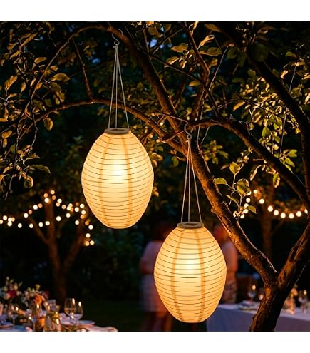 2x 30cm Solar Lampions Außen – Wasserdicht, Warmweiß, Faltbar, Mit Haken – Für Garten, Balkon, Hochzeit & Party