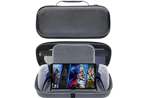 EJGAME Travel Carrying Case Compatible with PlayStation Portal,Built-in Larger Storage and Screen Protector,Shockproof Anti-Scratch Dual-Layer Oxford Protective Portable Case,Black
