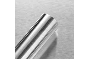 HotDecor Carta Da Parati In Stile Metallo Argento Pellicola Adesiva Per Mobili Cucina Lavabile Rivestimento Top Cucina Carta Adesiva Per Mobili Pvc Rotolo Adesivi Argento Per Frigorifero 40cm x 200cm