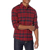 Cromoncent Camicia Uomo In Flanella Scozzese – Maniche Lunghe, Bottoni, Tasca, Taglia S, Colore Bufalo Bianco E Giallo