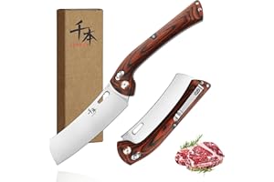 SENBON 440a inoxydable tranchant pliant couteau de chef éplucher couteau utilitaire couteau à fruits manche en bois coloré Camping barbecue extérieur clip arrière couteau de cuisine portable