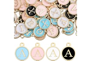 DAJISI 104PCS Letter Charm for Jewelry Making, 4 Sets A-Z Alphabet Charm Double-Side Enamel Initial Letter Charms for Necklace Bracelet Earring DIY Craft Jewelry Making