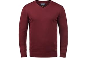 Blend Lasse męski sweter z dzianiny drobno dziany sweter z dekoltem w serek