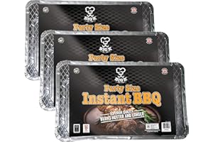 Big K Disposable Instant BBQ Tray - Pack of 3 Party Size All In One Barbecue Instant Light Charcoal Grill Trays with Topline Card. Ideal for Garden BBQs, Camping, Outdoor Party, Picnics.