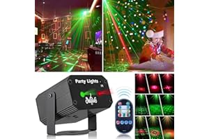 LAQULA Światła imprezowe DJ Disco Lights Strobe Scena Światło dźwiękowe Aktywowane światła laserowe Projektor ze zdalnym sterowaniem do dekoracji urodzinowych Club Dance Bar Boże Narodzenie Ślub