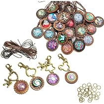 24 Supports Cabochons + 24 Dômes Verre - Formes Rond, Cœur, Carré, Larme - DIY Bijoux Photo, Résine