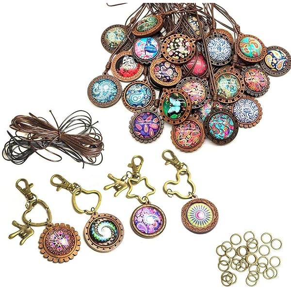 PandaHall 50 Sets Bobby‑Pins‑Befestigungen – 5 Farben, Mit 50 Glas‑Cabochons, Für DIY‑Haarspangen