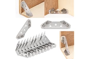SRIZIAN Universeller Möbel-Eckverbinder, Edelstahl-Möbeleckverbinder, Dreiseitige Eckhalterung, Winkeleckhalterungen für Holzmöbel-Eckverbinder (10 Stück)