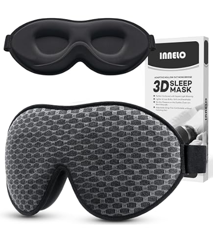 Masque De Sommeil 3D Trilancer 2025 - Noirceur Totale, Confort Ergonomique, Avec Bouchons D'oreilles (Gris)