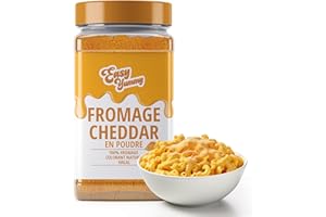 EASY YUMMY - Poudre de Fromage Cheddar 300 g – Saveur instantanée pour repas et snacks – Toujours prête, sans frigo – 100% fromage réel, colorant naturel, fabriquée en Europe