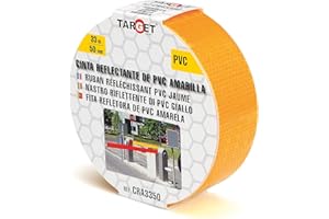 TARGET - Cinta Reflectante Amarilla - Adhesiva | Señalización y Marcaje de Objetos y Espacios. Cinta de Seguridad (33M x 50mm)