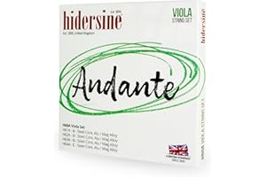 Hidersine Andante Viola String SET. Steel Core, alloy strings for longevity and ease of playing feel. Great tone and great value. Ideal for all Viola Students