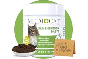 MEDICAT Premium Ulmenrinde Paste – 200 g – für Katzen – bei Sodbrennen, Durchfall und Erbrechen zur Darmsanierung - sofort verzehrfertig
