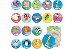 SpriteGru Juego de Memoria de Emparejamiento de Madera, 32 Piezas de Fichas de Madera con Animales para Emparejar, Juego Educativo de Emparejamiento para Bebés, Preescolar, 4, 5, 6 Años