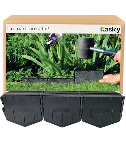 EasyFlex 3100-100CXX Bordo Per Giardino No-Dig 100 Piedi | Kit Con 60 Punte E 10 Connettori, Nero