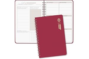 BIROYAL Agenda hebdomadaire non daté - Format A5 - Agenda hebdomadaire avec liste de choses à faire, grand champ de note - 52 feuilles - Classeur à anneaux avec couverture rigide