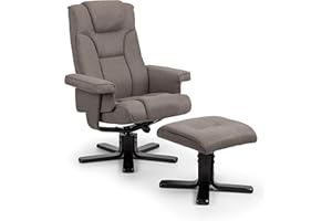 Obrotowy fotel wypoczynkowy i stołek Julian Bowen Malmo - szary