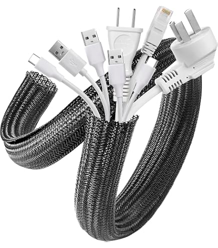 AGPTEK Tubo Flessibile Per Cavi 3 M, 12-20 Mm – Guaina In Tessuto Autochiudente Per Gestione Cavi, Per Scrivania, TV E Protezione Animali