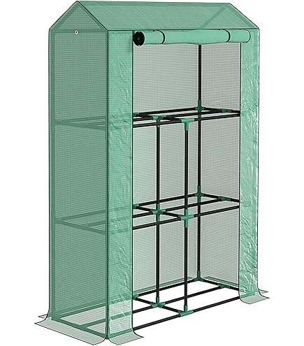 Serra Da Balcone Outsunny Per Piante - 89x50x152 Cm Con Porta Avvolgibile - Foto 7