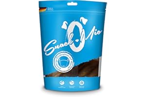 SnackOMio, Snack per cani di qualità superiore, croccanti orecchie di manzo con cartilagine, senza cereali, 1 confezione da 650 g