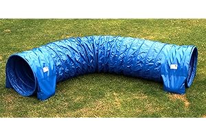 Callieway Tunnel Agility „Pro“ Couleur Bleu Selon Les Normes FCI Ø 60cm/Longeur 3m - 2 Sacs de lestages « Basic » déjà Inclus