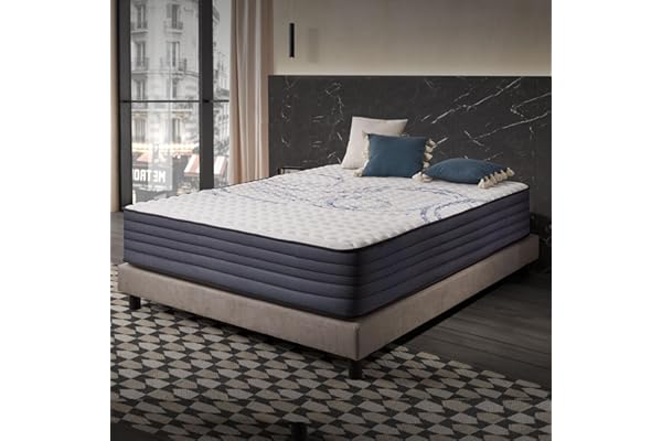 NATURALEX - Matelas 140x190 cm - 30 cm - Soutien Mousse à mémoire de Forme - Accueil Blue Latex - Confort Ferme - Respirant - 7 Zones - Réversible - Haute Densité - Fabriqué en Europe - PerfectSleep