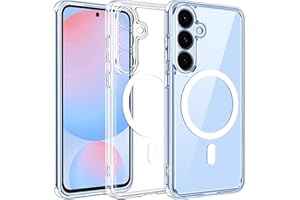 ivoler Klar Magnetisch Hülle für Samsung Galaxy S25, [Kompatibel mit MagSafe] [Nie Vergilbung] [Militärischer Schutz] Stoßfest Kratzfest Transparent Schutzhülle Durchsichtige Handyhülle Case