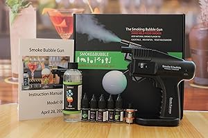 FLAVORCHEF Cocktail-Sprudelpistole. Smoke Bubble Gun | Vapor Blaster|Smoke Gun | Contains - fragran Liquid and Bubbles - Food & Drink, Bar/Restaurant/Family Dinner, Bourbon