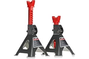 STIX Caballete para Vehiculos - Caballetes para Coches - Set de Caballetes de Apoyo - Capacidad de Elevación 3T - 3000KG - 1 par (2 Piezas) - Ajustable en la Gama 290-420 mm