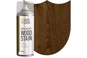 GRAIN GUARD Wood Stain Aerosol | Dark Walnut | Water Based Stain| Easy Spray Application | Quick Dry | 400ml