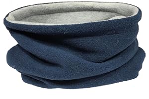 DINZIO Childrens Kids Boys Girls Warm Winter Reversible Soft Fleece Snood Neckwarmer Scarf