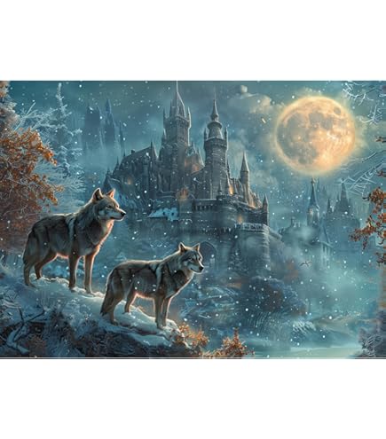 Cobble Hill 1000 Piece Wolves By Moonlight Puzzle - Includes Sample Poster