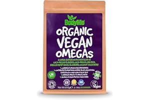 BodyMe Biologico Vegan Omegas Polvere | 810g | Miscela Di Vegan Omega 3 6 9 | Con Semi Di Lino Macinati Semi Di Chia Macinati Semi Di Canapa Mirtillo Cocco Bacche Di Acai