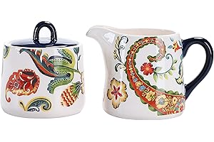 Bico Protea Cynaroides Ensemble de Sucre et crème en céramique, va au Lave-Vaisselle