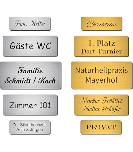 Graviertes Klingelschild Aus ABS-Kunststoff – 9x6 Cm, Selbstklebend, Viele Farben & Motive