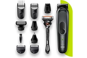 Braun allt-i-ett-trimmer 7 MGK7321, 10-i-1 trimmer, 100 min drifttid, 8 bilagor och Gillette ProGlide Razor – internationell