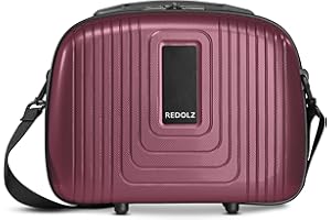 REDOLZ Essentials 14 Productos habituales, Berenjena Metálica, Beauty Case (34 cm), Beauty Case con función de presión