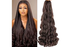 WoWCFyyds 8 opakowań francuskich warkoczy kręconych włosów, 61 cm, luźne fale, spiralne, kręcone, 75 g/opakowanie, miękkie francuskie loki, syntetyczne włosy do warkoczy (4#)