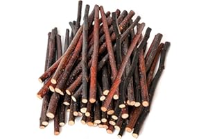 SunGrow Apple Sticks, 200g Wood Chew Sticks for Rabbits, Chinchillas, Bunny, Hamster, Squirrel, Guinea Pigs, 6" Small Animals Molar Pet Chew Toys Treat Sticks for Teeth Grinding, 40-50 Per Pack