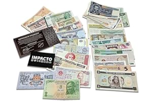 IMPACTO COLECCIONABLES | Collection de 100 Billets Authentiques du Monde – sans Doublons, Démonétisés et de Divers Pays | Idéal pour Les Collectionneurs, Certificat d'Authenticité Inclus
