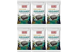 Seba Garden Organic Daechun (Choi's1) Snacks de mariscos, original, hoja de nori, producto de Korea Premium Great, pack de 12